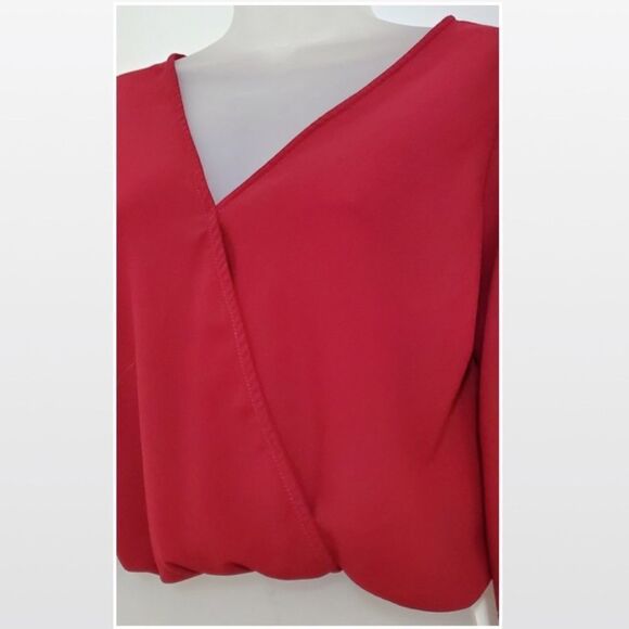 Y2K Charlotte Russe Small Red Chiffon Crop Trend Top - Picture 10 of 16